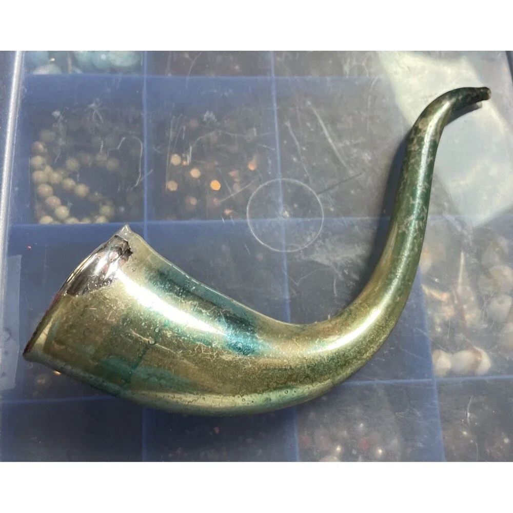 Mercury Glass Christmas Ornament Pipe Horn Holiday Vintage Decor
